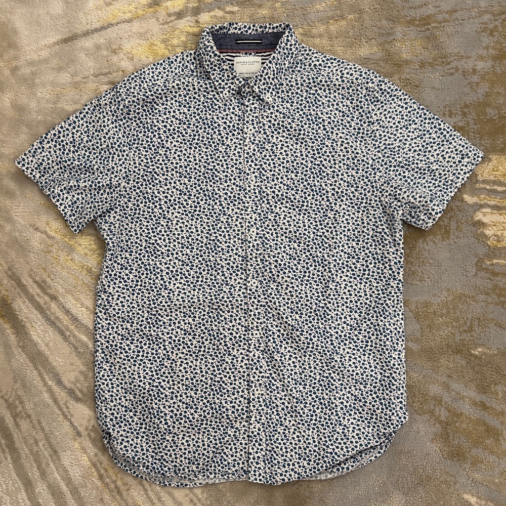 Denim & Flower Ricky Singh - Medium - Short sleeve floral shirt